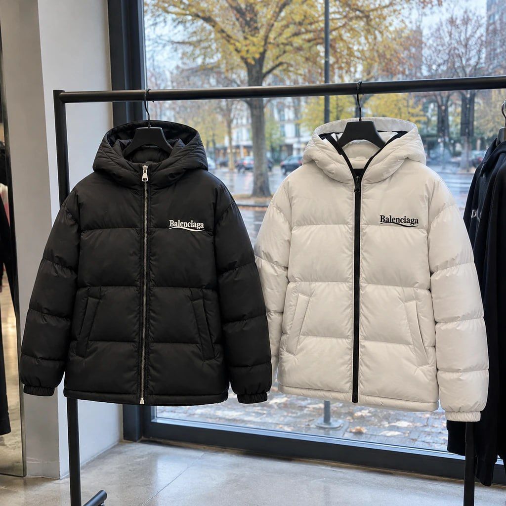 کاپشن ضد آب داخل پشمی Balenciaga-مشکی