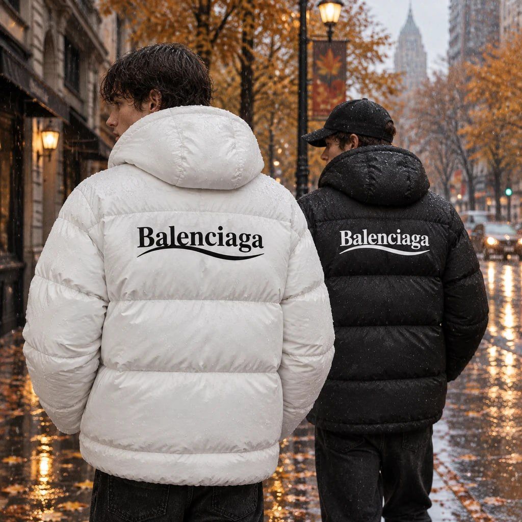 کاپشن ضد آب داخل پشمی Balenciaga-مشکی