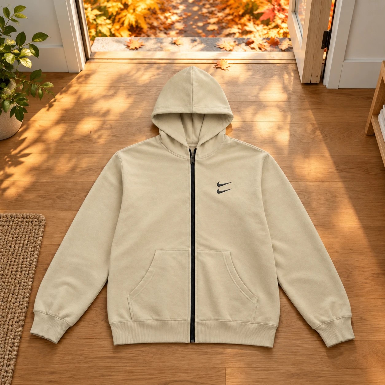 سوئیشرت دورس کلاهدار مردانه نایکی مدل Double Nike-کرم